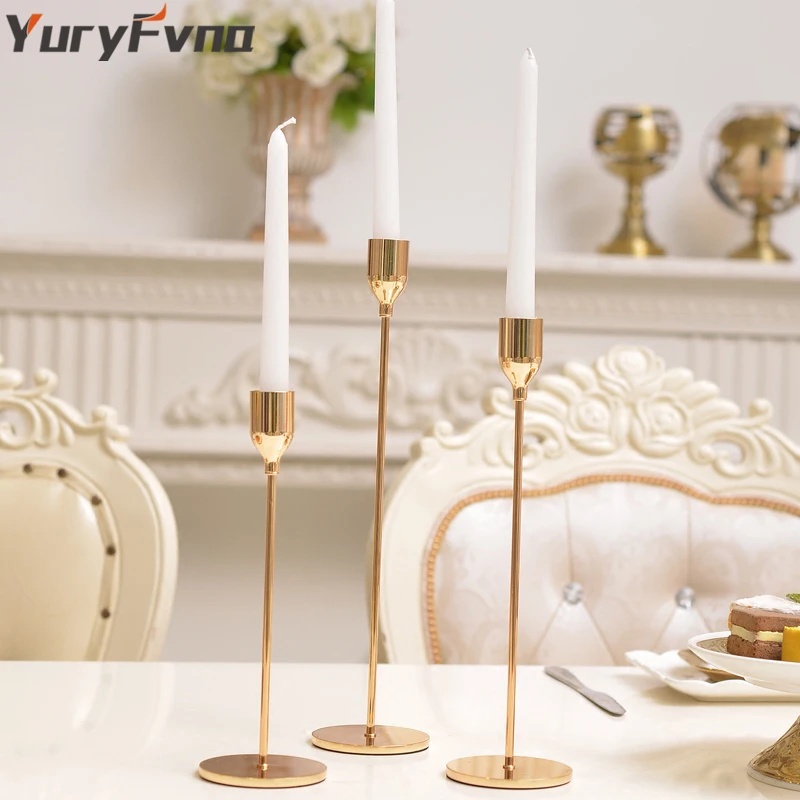 

YuryFvna Table Decorative Candlestick Candle Stand Holder for Wedding Dinning Party Fits 3/4 inch Thick Candle Led Candles