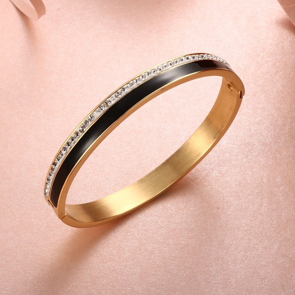 Beauty Stainless Steel Ceramic Resin Women Bracelets Luxury Ladies Crystal Charm Cuff Bangles Wedding Jewelry Gift stainless steel bracelet,metal bracelet,crystal bracelet