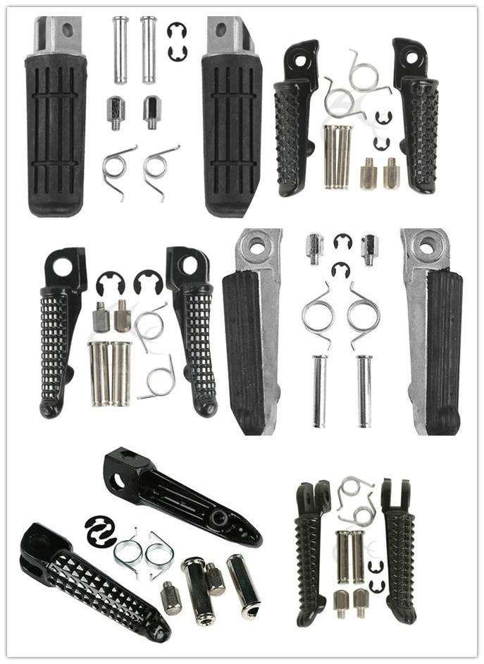 

Motorcycle Front Footrest Footpegs For Yamaha Honda Kawasaki Left Right Aluminum black 6 styles 1pair