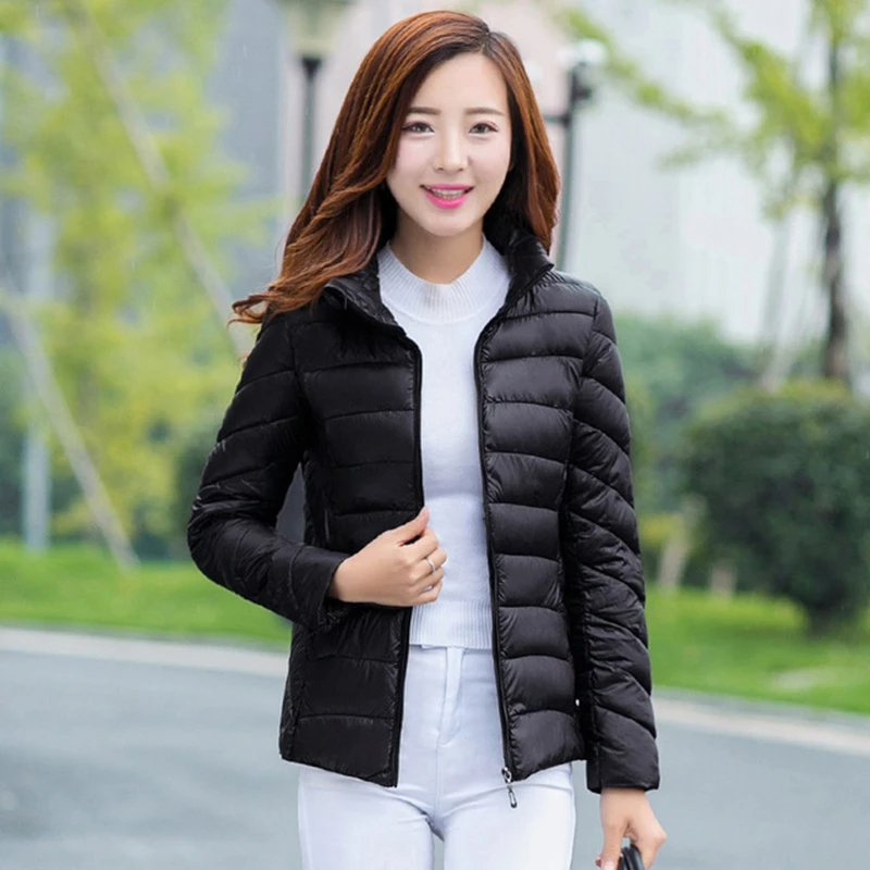 Mom Chaqueta fina ligera para mujer, Tops cortos, chaqueta invierno, chaquetas ajustadas coreanas de talla grande, Abrigo acolchado, básico informal|Parkas| - AliExpress