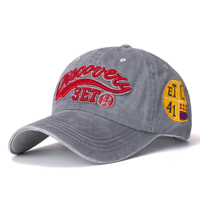 Высокое качество промытый хлопок открыть Бейсбольная Кепка Snapback для мужчин женщин Gorras Повседневная Кепка вышивка открытый папа шляпа - Цвет: gray