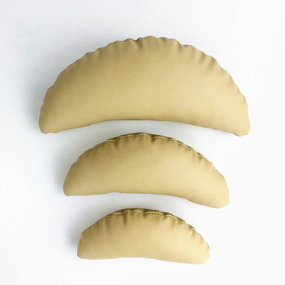 

3pcs Studio Fashion Solid Decoration PU Leather Professional Baby Photo Props Pillow Stying Newborn Unisex Crescent Shape Posing