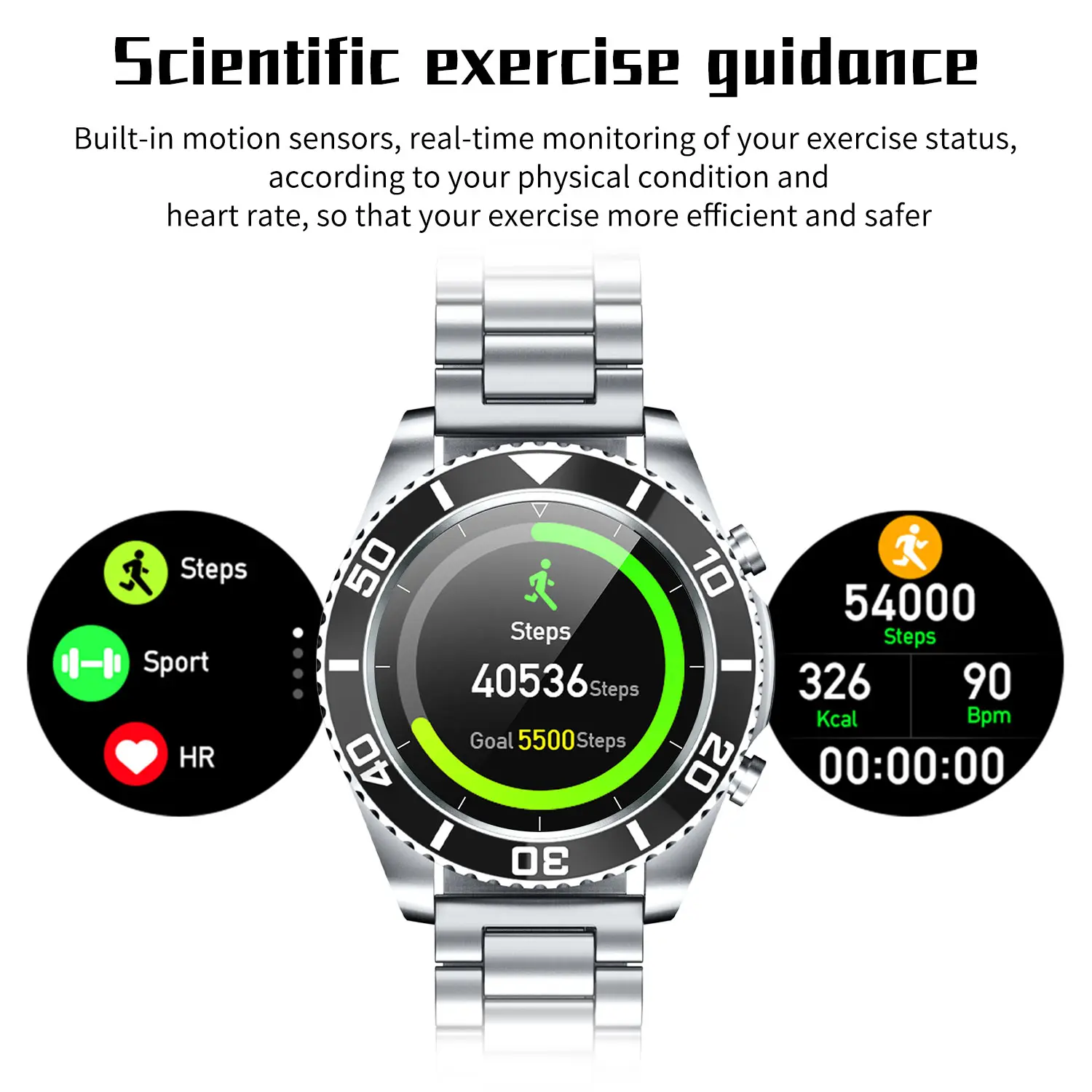 2021 New Fashion Water Ghost Fine Steel Strap Smart Watch Men Sport Business Watch for Rolex Watch SAMSUNG HUAWEI Woman Watch