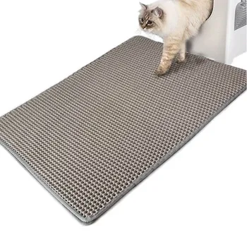 

Eco-friendly Double-Layer Cat Litter Mat Waterproof Cat Litter Trapping Pet Litter Cat Mat Clean Pad Products Cats Accessories