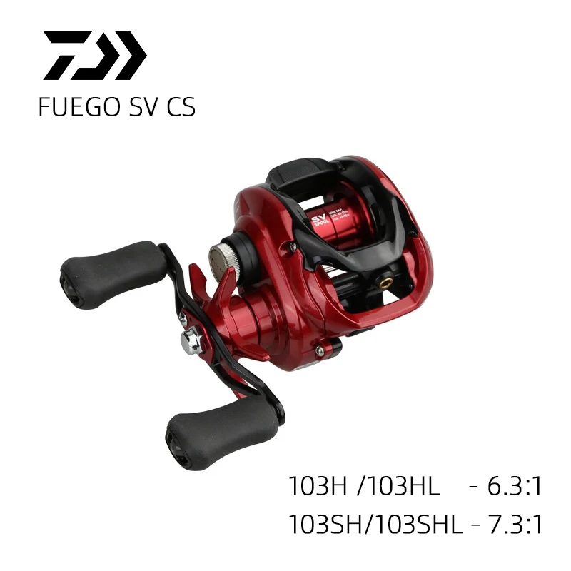 DAIWA FUEGO SV CS 103 přívlačové rybaření naviják nízko profilu 6.3/7.3 mechanismus poměr maxi tahat 5KG 5+1BB