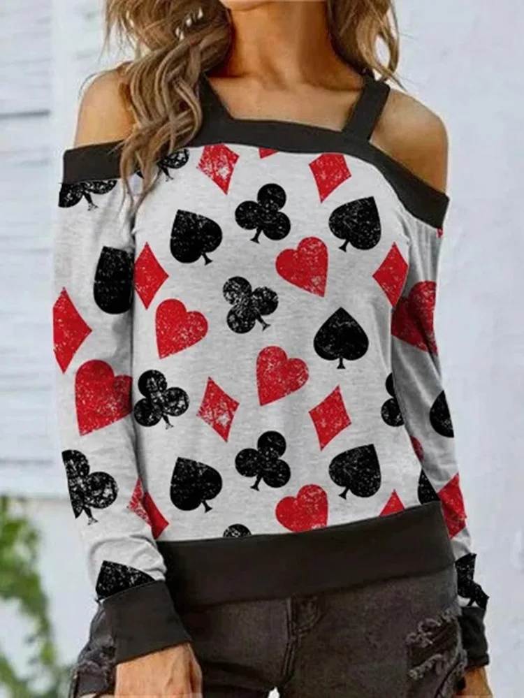 Women Autumn Graphic Tee Tops Casual 