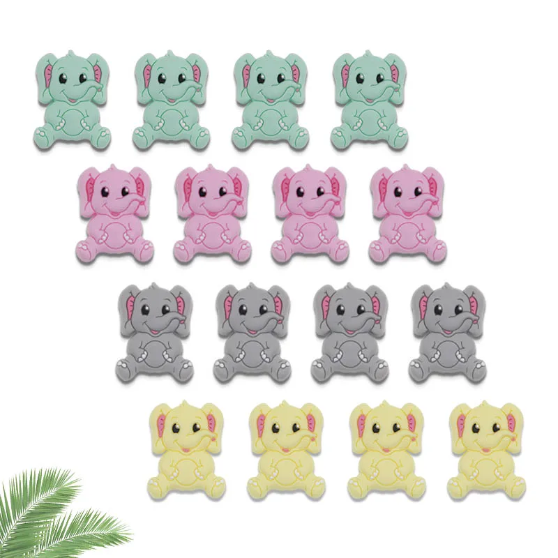 

Kovict 50/100/200pcs Elephant Silicone Beads Baby Rodent BPA Food Free Silicone Teething Nursing Pacifier Clip