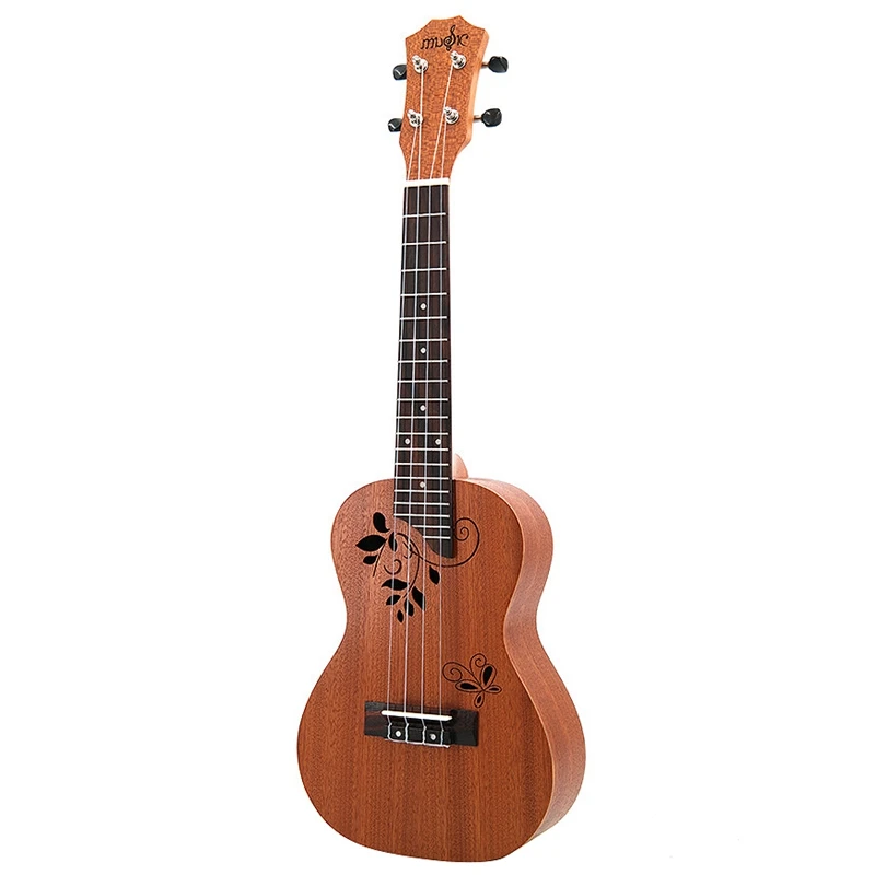 Концертные комплекты укулеле, 23 дюйма, Sapele, 4 струны, гавайская мини-гитара с сумкой-тюнером, Капо-ремень, медиаторы, музыкальный инструмент