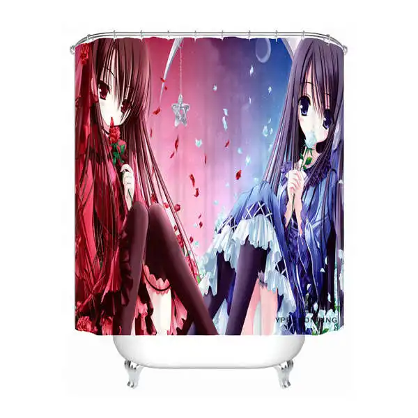 Shower Curtain Пользовательские лоли Nekomimi Водонепроницаемый душ Шторы Главная Ванна Ванная комната s крючки полиэфирной ткани Multi Sizes180509-02-144 - Цвет: Shower Curtain