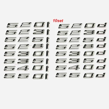 

10x Car Accessories Trunk Rear Emblems Badge Letters number stickers For BMW 5 Series 520i 523i 525d 528d 530li 535li 540i 550d