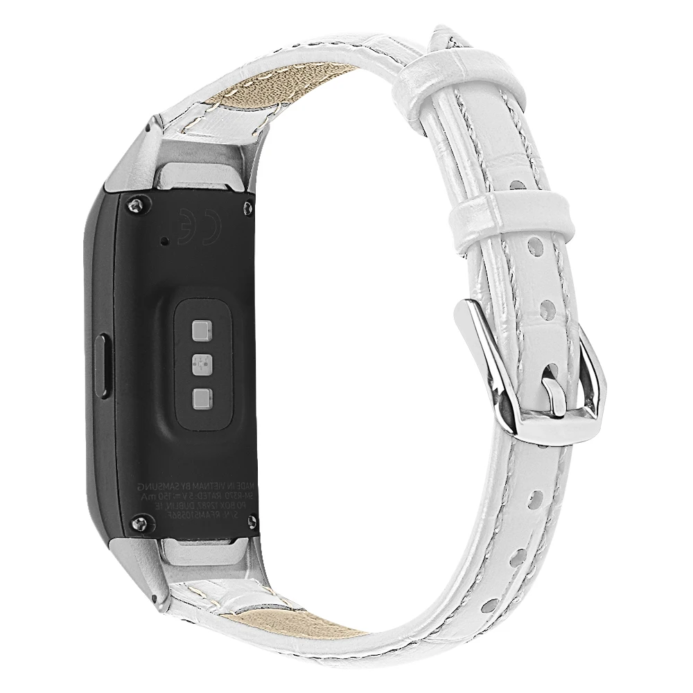 Кожаный ремешок для samsung Galaxy Fit SM-R370 ремешки для часов браслет подходит для SM-R370 смарт-ремень для часов - Цвет: Белый