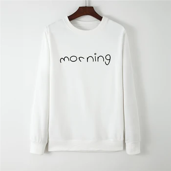 

Women Hoodies Sweatshirts Tops Female Casual Pullovers Letter Morning Print Sweatshirt Spring Autumn Hoodie Pullover Clothes