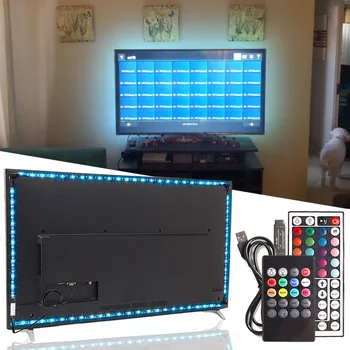 

USB LED Strip 5050 RGB Tape Flexible Neon LED Light Strip DC5V RGB 5050 Changeable TV Background Lighting With Music Controller