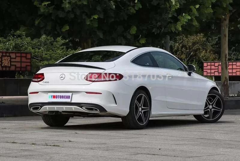 Для Benz W205 две двери C180 C250 C350 C63 ABS пластик Неокрашенный задний спойлер на крыло