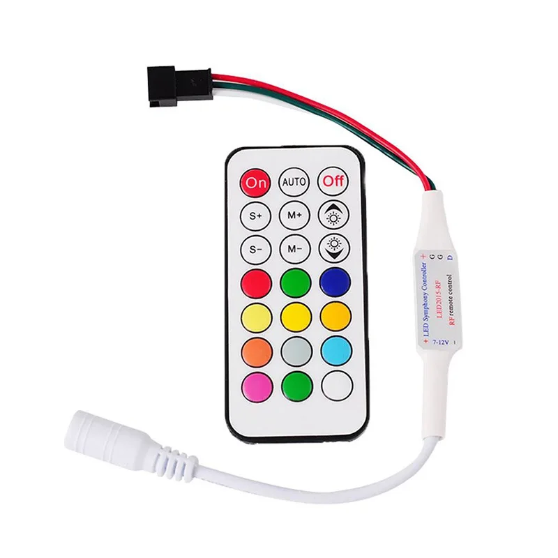 ИК РЧ 21Key 7 В 12 в DIY маленький светодиодный RGB светильник полоска контроллер для WS2811