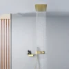Black Shower Set bathroom constant temperature shower concealed ceiling waterfall faucet hidden into the wall ceiling shower 3