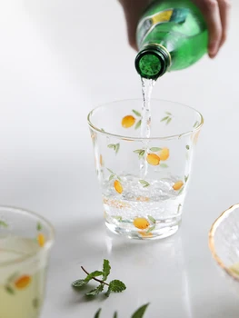 

Creative Nordic Glass Cup Round Simple Transparent Water Cup Champagne Flutes Home Juice Milk Heat Resistant Glass 339ML MM60BLB