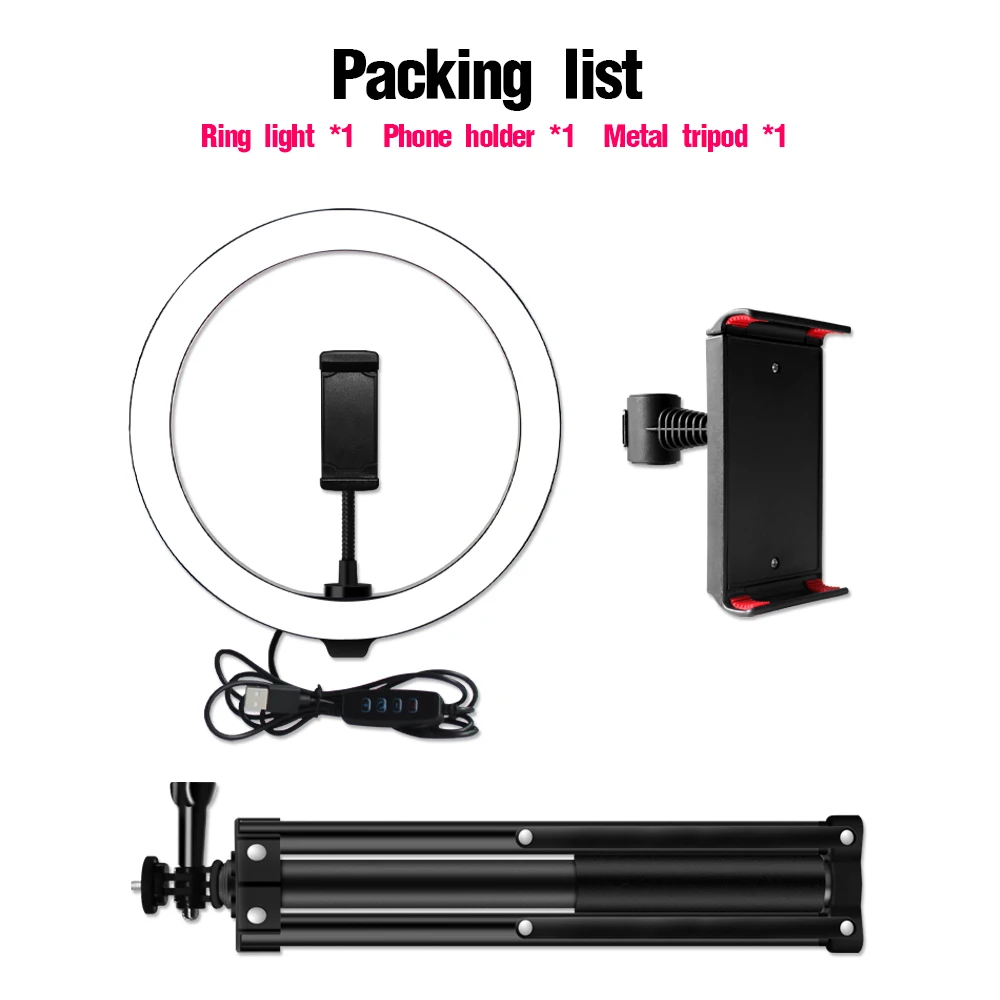 Светодиодный кольцевой светильник с держателем для микрофона Ipad Настольный