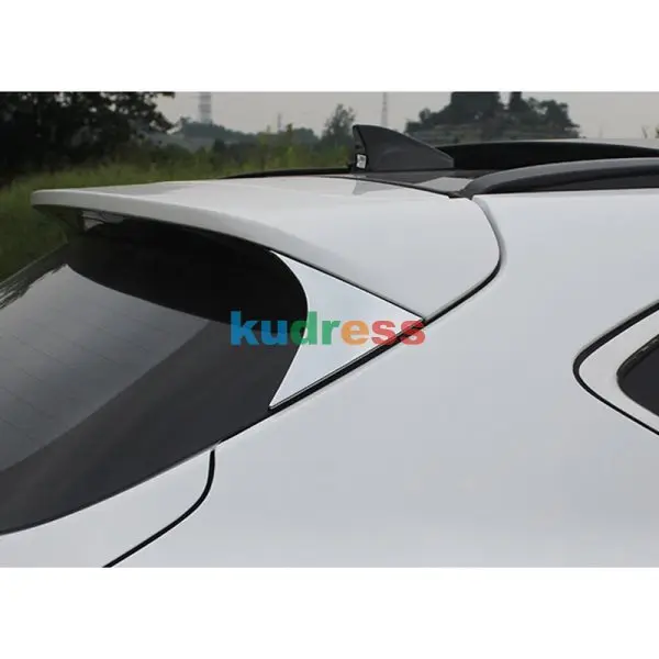 Muchkey 2Pcs Abs Chrome Rear Window Windshield Side Spoiler Lid Molding Garnish Cover Trim Fit for Ford Kuga Escape 2013-2019 Muchkey 2Pcs Abs Chrome Rear Window Windshield Side Spoiler Lid Molding Garnish Cover Trim Fit for Ford Kuga Escape 2013-2019