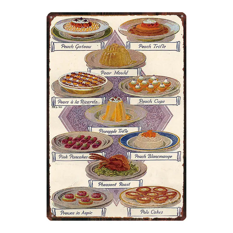 BBQ Zone Chef Kitchen Sign Metal Signs Shabby Chic Vintage Style Wall Pub Home Art Restaurant Decoration Metal Poster DU-3006