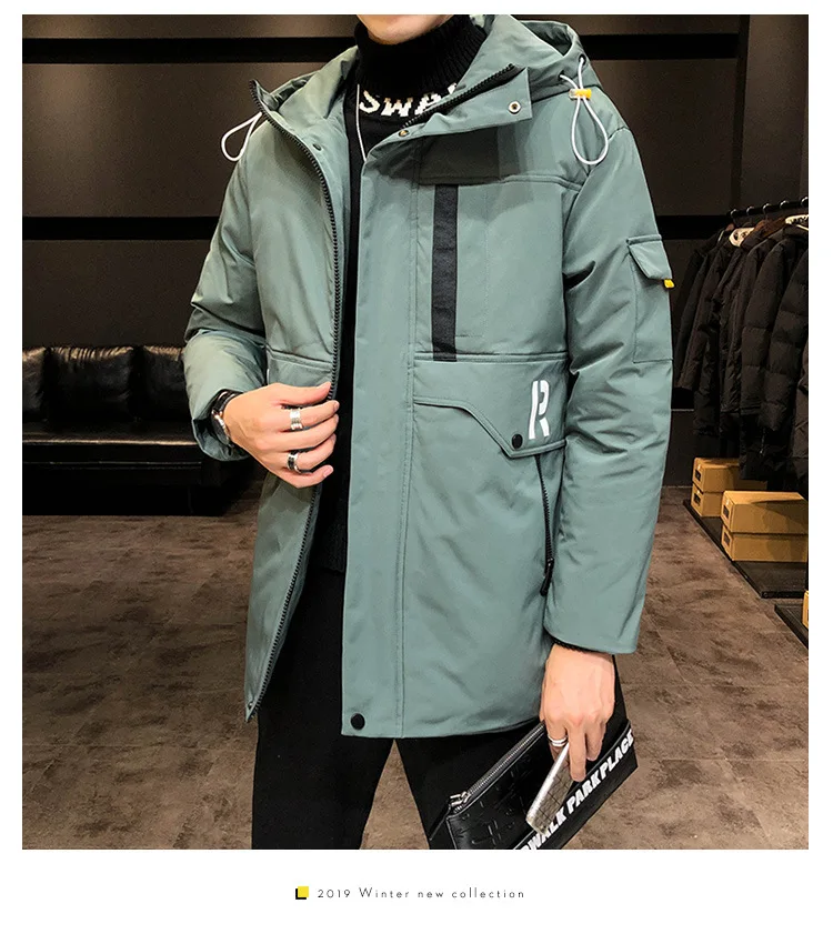 2 People Group Winter New Style MEN'S Cotton-quilted Coat Trendy Letters Slim Fit Trend Handsome Hong Kong Style Warm Cotton-pad