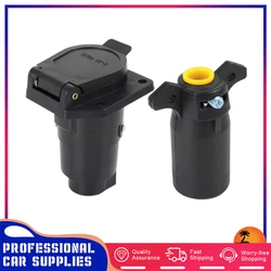 Adaptateur de prise de lumière de remorque de RV à 7 broches, adaptateur de prise de remorque à 7 voies, connecteur de fil pour barre de remorquage de RV 12V avec prise américaine 
