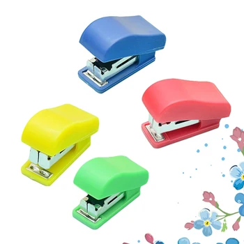 

1Pcs Kawaii Mini Small Multicolor Stapler Useful Mini Stapler Staples Set Office Binding Stationery