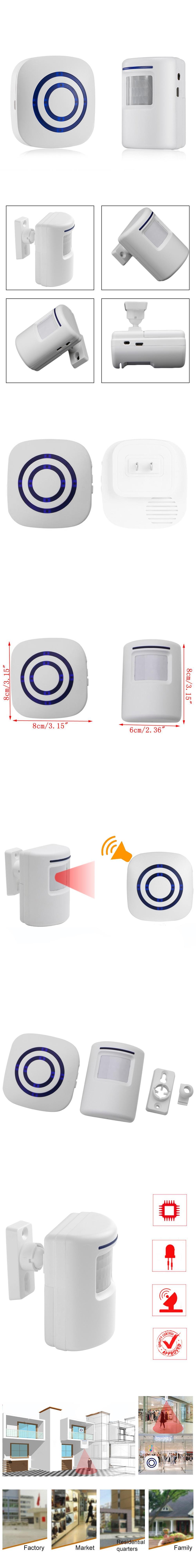 Wireless Infrared Motion Sensor Door Security Bell Alarm Chime Alert Alarm Sensor Door Bell Doorbell Alarm