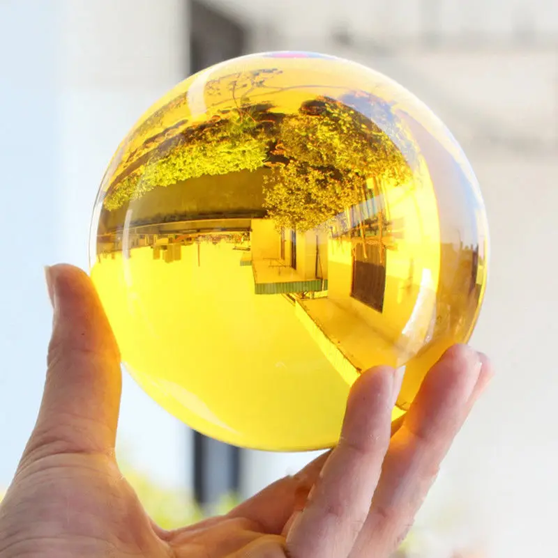 Lot Rare Natural Quartz Magic Gemstone Sphere Crystal Reiki Healing Ball Stone Free Shipping - Цвет: Цвет: желтый