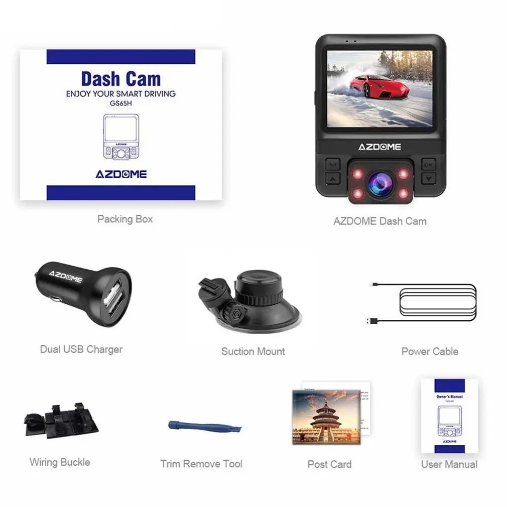 

Dual Lens Car Dvr Dash Cam Front Full Hd 1080P Rear 720P Video Recorder Car Camera Night Vision Gps