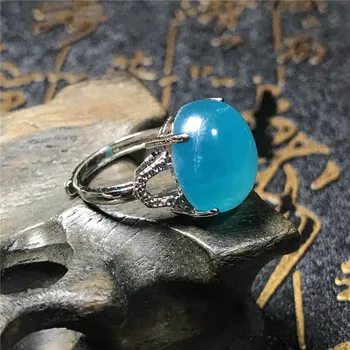 

15x13mm Genuine Natural Green Amazonite Ring Jewelry Women Prong Setting Oval Beads Stone Adjustable Ring Fashion Jewelry AAAAA