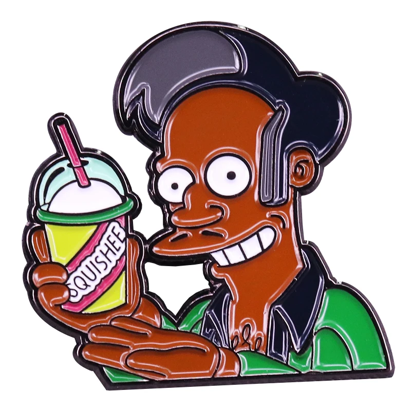 Милый мультфильм Apu эмалированная булавка поп коллекция культуры|Броши| |