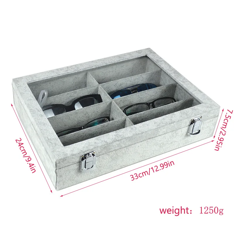 8 Compartments Glasses Sunglasses Jewelry Box Earrings Stand Display Storage Container Case Casket Watches Organizer Wholesale