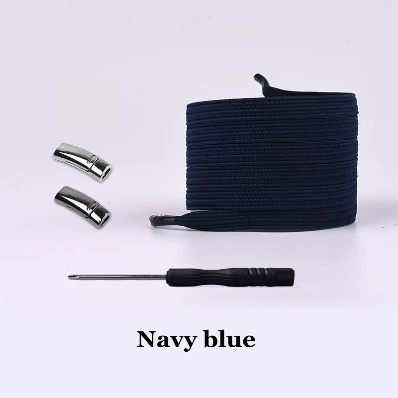 Navy blue Новинка, магнитный шнурок, эластичные фиксирующие шнурки, быстро не завязываются, шнурки для обуви, для детей и взрослых, унисекс, спортивные туфли со шнурками, шнурки для обуви - Цвет: Navy blue