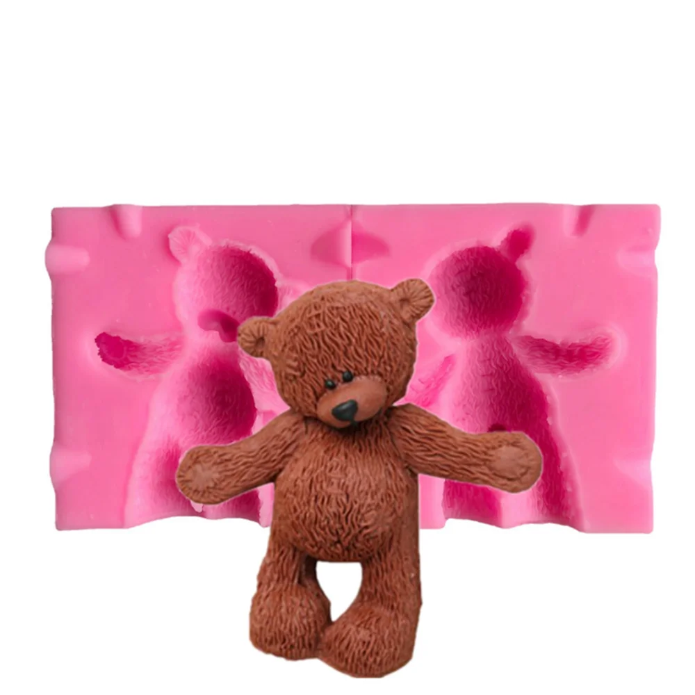 

Силиконовая форма в виде медведя из эпоксидной смолы для рукоделия, мягкая керамика, гипсовые поделки, украшения для торта, искусство 3D