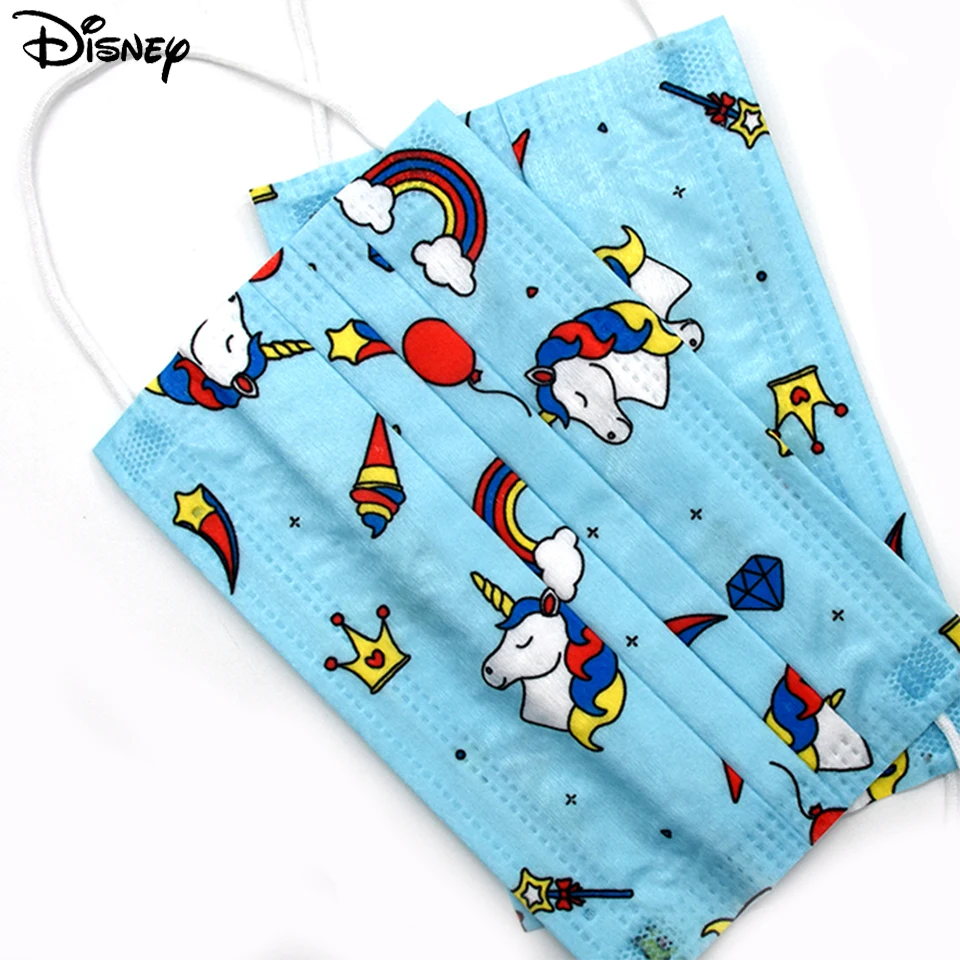 Одноразовая детская маска Disney с синим единорогом