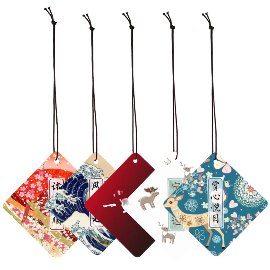 

Personality Car Air Freshener Beautiful Pattern Colourful Animal Scenery Auto Rear View Mirror Ornament Car Interior Accessories