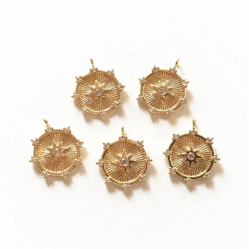 FUWO High Quality Brass Flower Shape Pendant With Gold Filled Anti Fading DIY Jewelry Making Accessories 10pcs/Lot B011