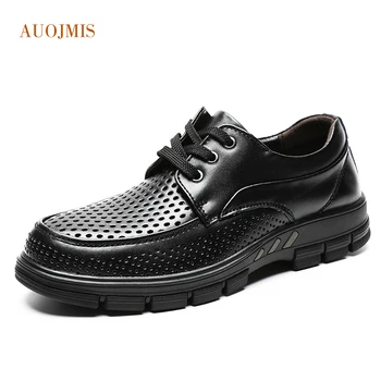 

Summer men's shoes hollow leather shoes low-top ventilation holes business gentleman single shoes outdoor tooling casual shoes