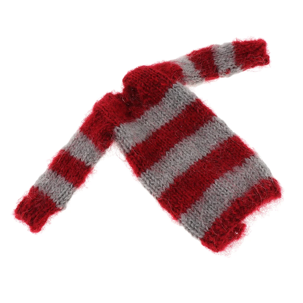 1/6 Scale Doll Costume, Oversize Striped Sweater for 27cm Obitsu, Blythe, Licca-Chan, Momoko 12 inch Dolls