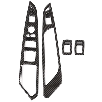 

4Pcs Car Window Button Switch Panel Frame Trim Cover for X5 F15 2014-2018 X6 F16 2015-2018 LHD Car Styling Accessories