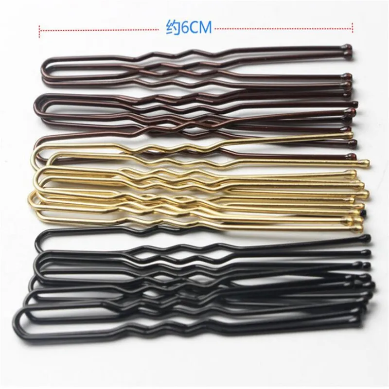 50pcs 6cm Salon Haars pange winkte u-förmige Stifte Haarnadel schwarz Metall Haars pange Styling Frisur Werkzeug Haarschmuck für Frauen – Detail 5