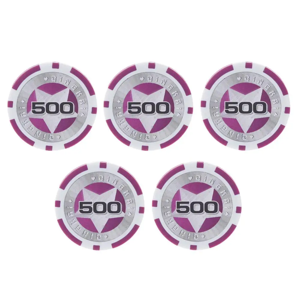 500 5 шт казино, фишки для покера монеты Техасский Hold'em баккарат глины карты для покера протектор - Цвет: 500