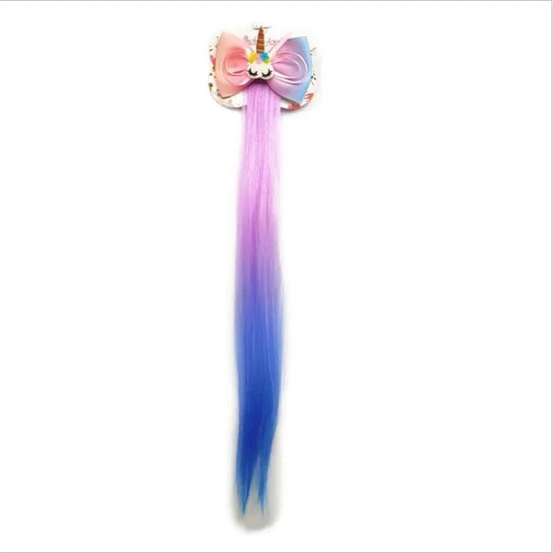Синий Cute Girls Hairpin Child Twist Hair Clip Simple Barrette Unicorn Cartoon Hair Rope Accessories Kids Wig Rope Hair Head Wear - Цвет: Синий