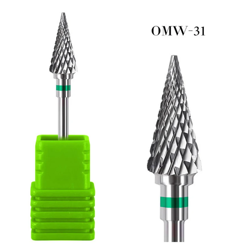 20 типов ногтей сверла для электрической дрели маникюрный станок аксессуары красочные керамические фрезы Радуга карбид вольфрама - Цвет: OMW 31