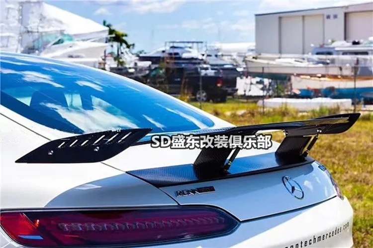 Подходит для Mercedes-бензамид GT GTS Renntech углеродного волокна задний спойлер заднего крыла задние Губы передний бампер