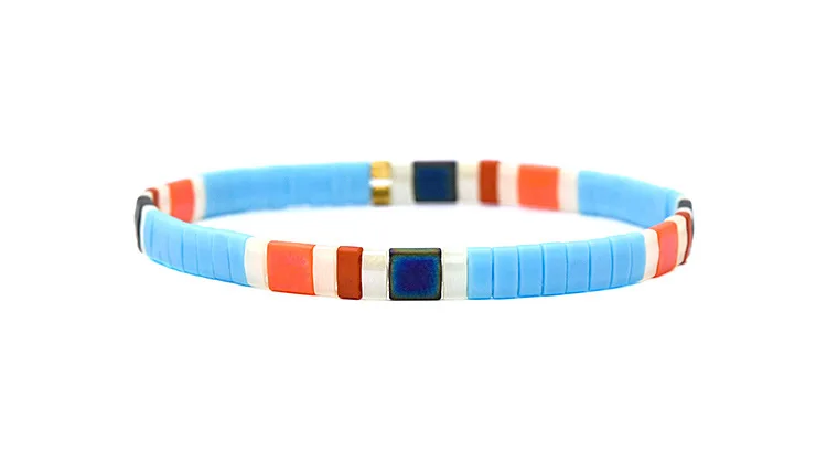 blue WT-B516 boho Miyuki Tila браслеты с бусинами женские летние пляжные богемные Браслеты Mujer ювелирные изделия Красочные Insta Janpan Miyuki joyeria - Окраска металла: blue