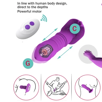 Thrusting Dildo Vibrators Anal Plug Vibrator For Men Prostate Massager Masturbators Remote Butt Plug Telescopic Vibrator SexToys 2