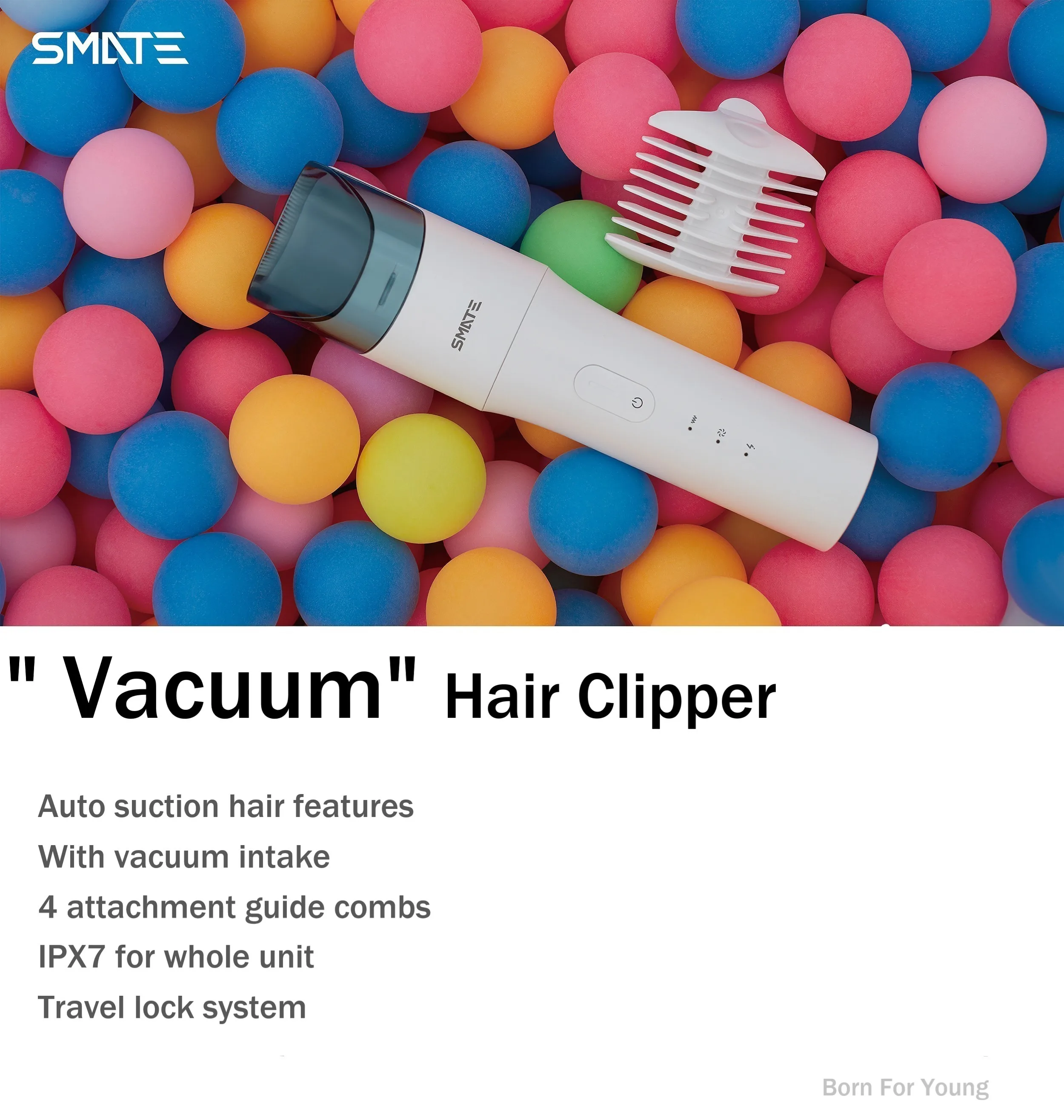 Xiaomi SMATE Детский Электрический триммер для волос USB Водонепроницаемый триммер для стрижки перезаряжаемый ультра-тихий автоматический триммер для волос для детей