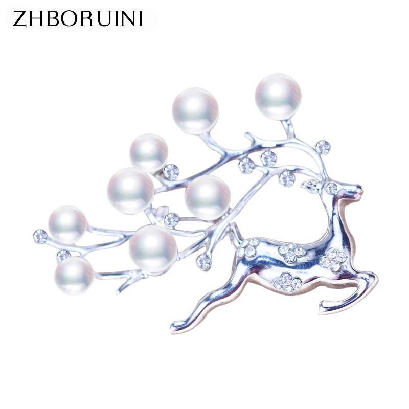Новинка 2019 браслет ZHBORUINI с искусственным оленем жемчуг Пресноводный Жемчуг